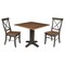 International Concepts 36 in. Solid Wood Square Dual Drop Leaf Dining Table with 2 Chairs in Hickory/Washed Coal K45-36SDP-C613-2 - alternate 1